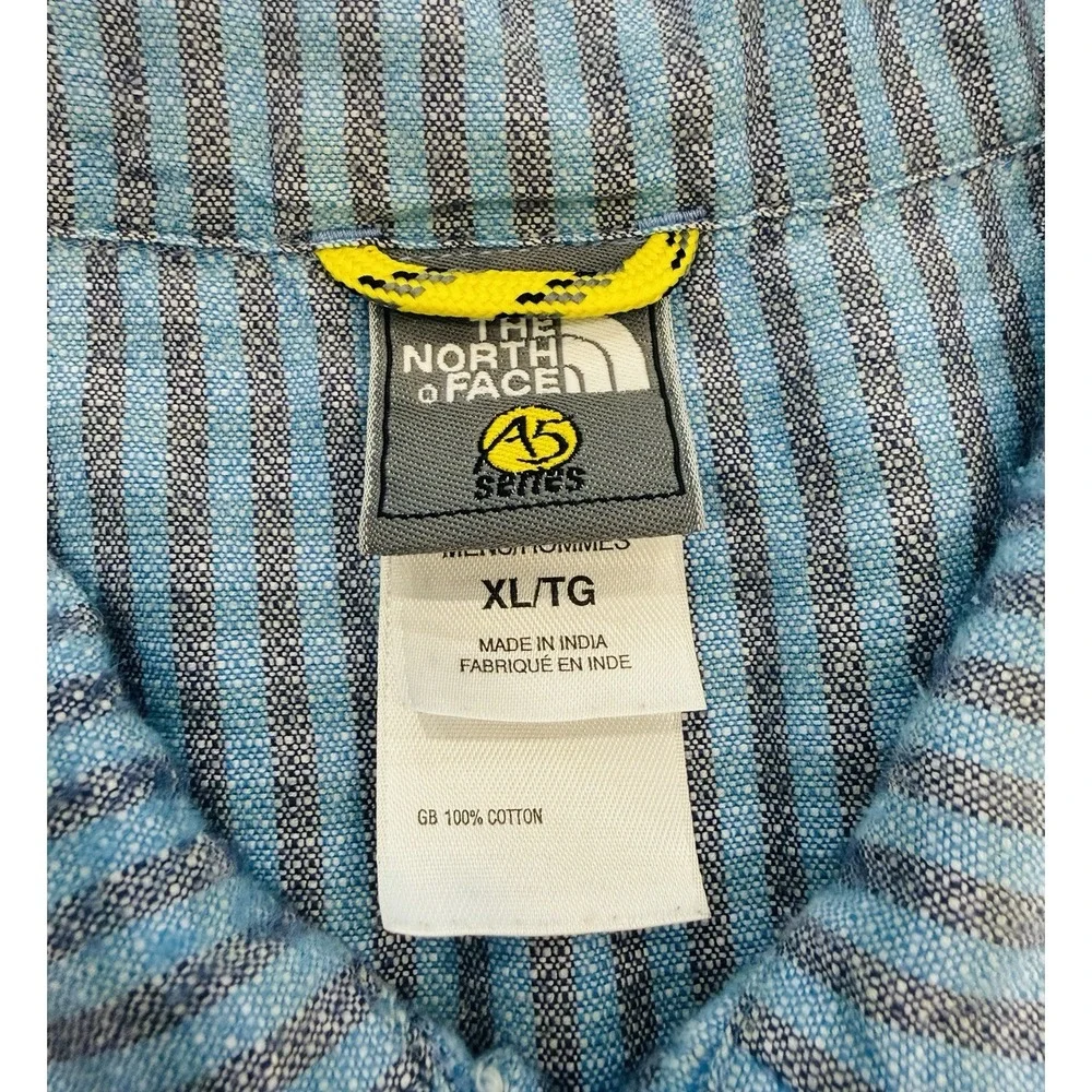 The North Face Men's A5 Series Short Sleeve Shirt Blue Plaid Size XL 90s Y2K